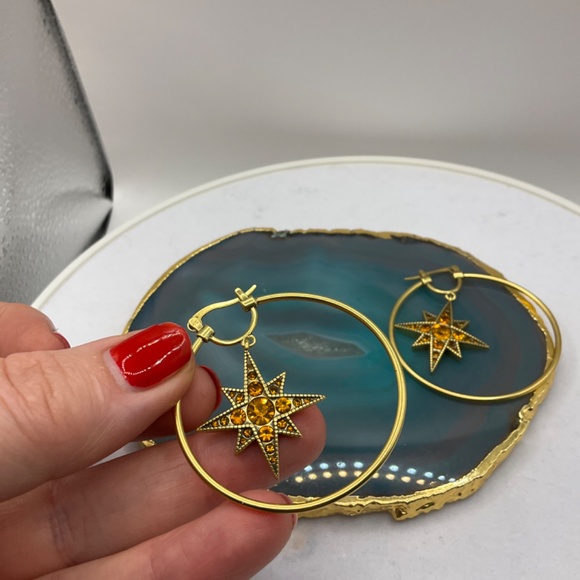 Earrings ring with an amber star by Roberto Cavalli - Picture 2 of 5